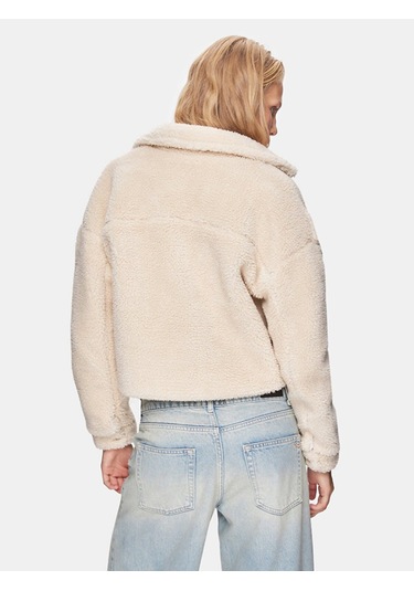 Ltb Peluş Düğmeli Dokuma Beyaz Mont 011254400025018 105 Beyaz