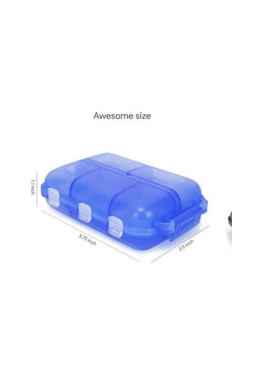 Seyahat Taşınabilir Organizatör 10 Izgara Nem Geçirmez Hap Kutusu Beyaz