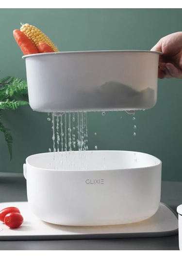 Airexpress Katlanabilir Tahta Ve Tepsili Mutfak Süzgeci 252893758 Beyaz