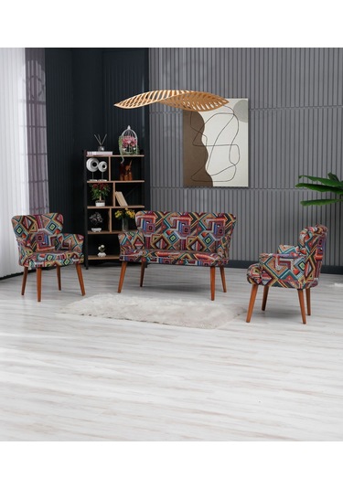 Harmony Milano Çay Seti Koltuk Takımı Cafe, Ofis, Balkon, Yazlık, Teras, Bahçe Koltuğu Berjer Çok Renkli