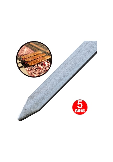 Adana Şiş Yassı Demir Mangal Barbekü Kebap Beyti Kıyma Şişi 50cm - 5 Adet