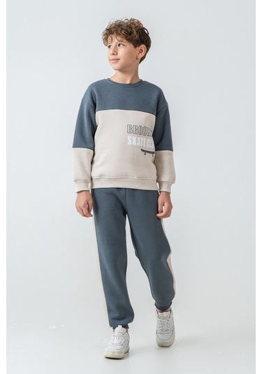 Erkek Çocuk Brooklyn Skat Clup Baskılı 3 İplik Kalın Kışlık Eşofman Takımı Ak4228 Indigo Erkek Çocuk Brooklyn Skat Clup Baskılı 3 İplik Kalın Kışlık Eşofman Takımı Ak4228 Indigo