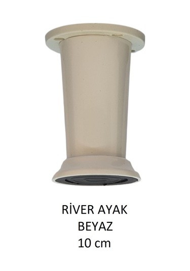River Ayak, Plastik Mobilya Ayağı, 10 Cm, Vidalar Dahil, Beyaz Beyaz