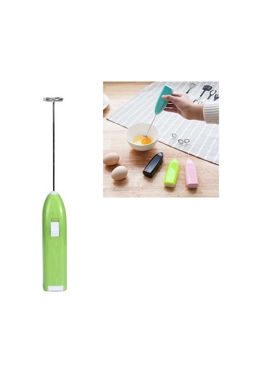 Dancemonkey 1 Adet Mini Paslanmaz Çelik Elektrikli Yumurta Kahve Çırpıcı Yeşil, Küçük Ve Pratik Yeşil
