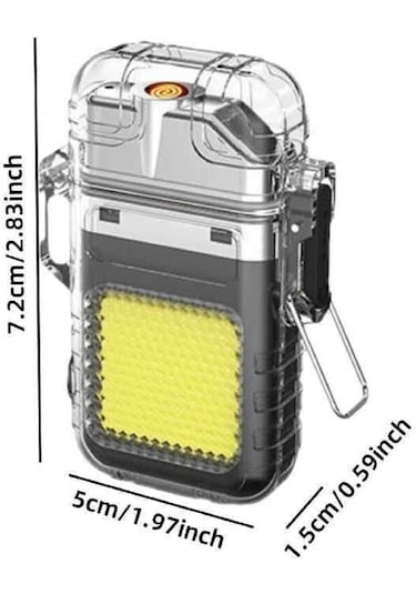 Rezistanslı Çakmak Şarjlı Elektronik Fener Beyaz Ledli Işıklı Rüzgar Ve Su Geçirmeyen