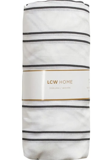 Siyah Çizgi Desenli Tek Kişilik Çarşaf