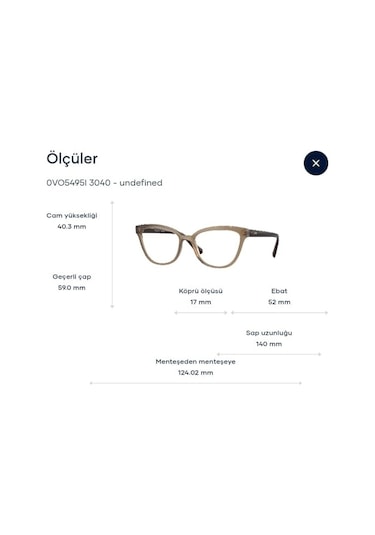 Vogue Vo5495 3040 52-17 Mavi Işık Filtreli Ekran Gözlüğü