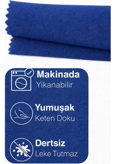 Perdeyap1980 Parlement Mavisi Ada Fon Perde Tek Kanat 1/3 Sık Pile Parlement Mavisi