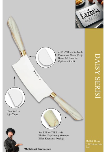 Daisy Serisi Seri Mutfak Bıçak Kıyma Çift Tutma Zırh Mft-853