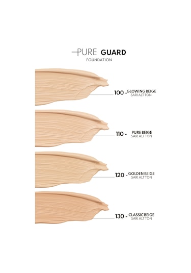 Pure Guard Foundation 110 Pure Beige Spf 50 Yoğun Kapatıcı Saten Bitişli Fondöten