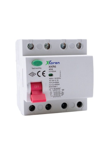 Xkoren Xkr06-4ac30-040, Ac 2-kutup 25a/30ma/6ka Kaçak Akım Röle