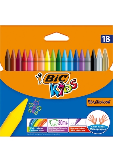 Bic Kids Plastidecor Elleri Kirletmeyen Pastel Boya 18 Renk