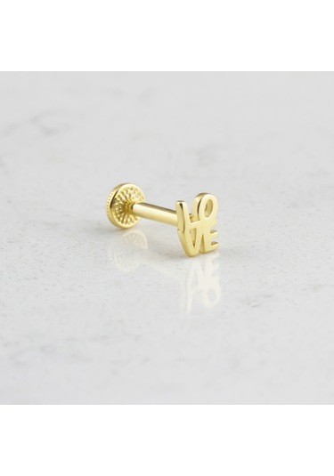 Glorria Altın Love Tragus Piercing Altın