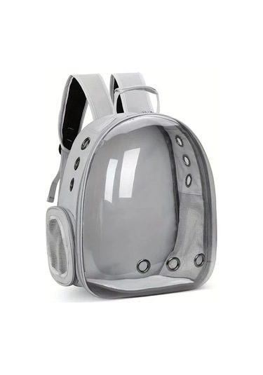 Honeybeeshop Grey Kişiselleştirilebilir Kedi Sırt Çantası Havalandırmalı Pvc Taşıma Çantası Uçak Araba Seyahat