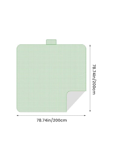 Xiaaokeji Piknik Battaniyeleri 80x80 İnç Ekstra Büyük Katlanabilir Kompakt Açık Hava Matı Yeşil