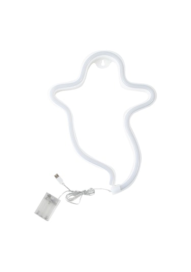 Maiyame Halloween Hayalet Led Işığı - 3xaa Pil Ve Usb Çift Besleme - Sürekli Aydınlatma - Beyaz Işık Beyaz