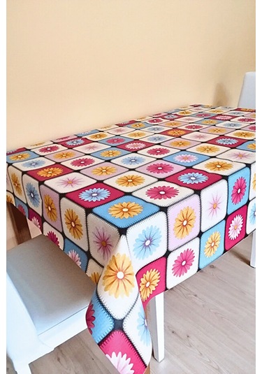 Altı Astarlı Muşamba Masa Örtüsü-farklı Ölçülerde-rnkkr Renkli Çiçekli