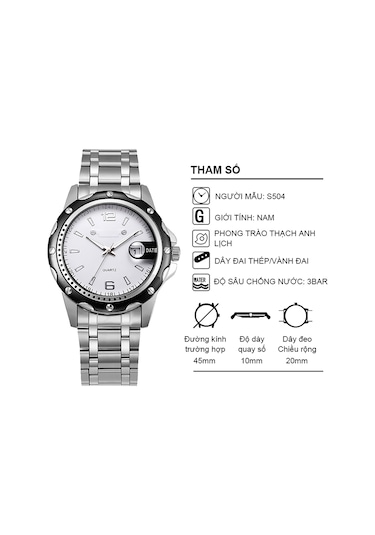 Xindoker Erkek Kol Saati Siyah Diskli Gümüş Çelik Kordonlu Su Geçirmez Takvimli Vintage Ticari Kuvars Saat 1 Altın