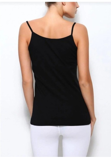 Yıldız 2246 Kadın Modal Süper İnce İp Askılı Atlet 3 Adet Siyah