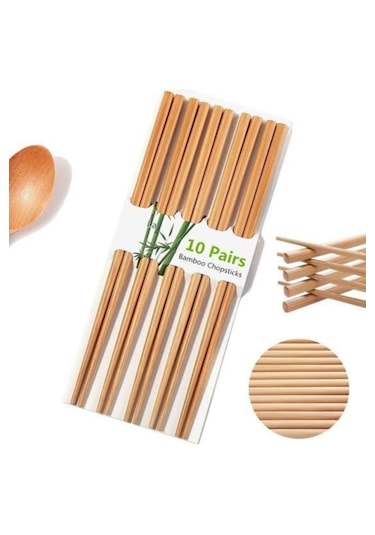 Sarfex Çin Çubukları Chopsticks 10 Çift 20 Adet Bambu Diğer