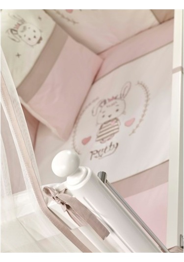 Meltem Kids Pretty Nakışlı Pamuklu Bebek Uyku Seti 60 x 120 CM Pembe