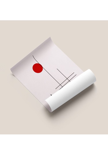 Çerçevesiz Poster - Dijital Baskı - Soyut Kırmızı Kayık