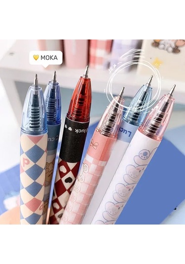 Teltree Mr.paper 6'lı Roller Kalem Seti - Hızlı Kuruyan Siyah Mürekkep, 0.1mm Uç, Plastik Gövde, Hem Sol Hem Sağ El İçin Gümüş