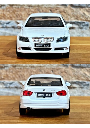 Bmw 330i Çek Bırak Die - Cast Metal Model Araba - Beyaz 11.5 Cm