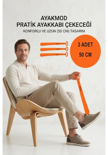 Ayakmod Turuncu Hafif Esnek Büyük Boy 3'lü Ayakkabı Çekeceği