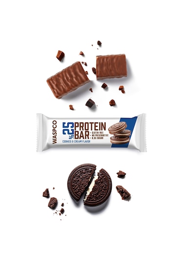 Waspco Bitter Çikolata Kaplı Bisküvi Aromalı Protein Bar 36G x 12 Adet