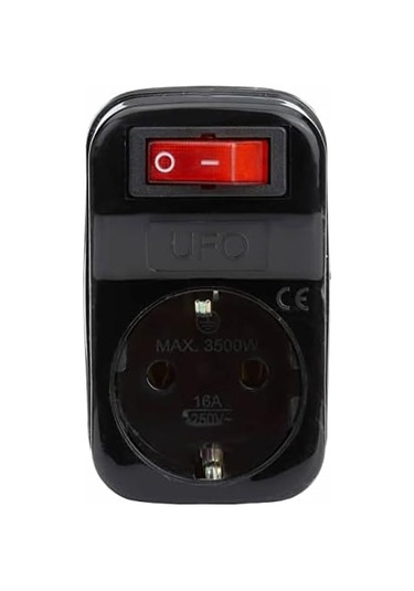 Tekli Akım Korumalı Anahtarlı Priz 16a 250v, Max 3500w Aşırı Yük Koruması Siyah