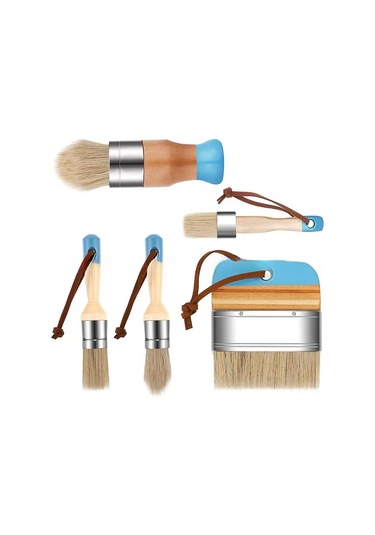 Youtek Mobilya Boyama Ve Mumlama İçin 1 İnç Domuz Tüyü Keçeli Fırça Seti - 5 Parça Detaylı Boyama Aleti