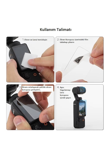 Teknoroket Djı Osmo Pocket 3 Ekran Koruyucu Seti 9h Lens Ve Ek...