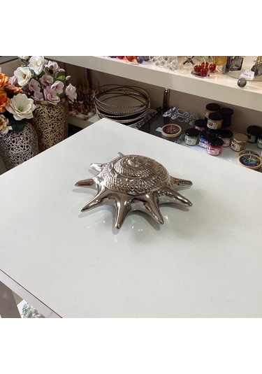 Dekoratif Seramik Deniz Kabuğu Gümüş Renk