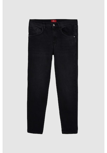 Ds Damat Comfort Fit Siyah Düz Jean Kot Beş Cepli Yıkamalı Denim Pantolon 3hcj3ort00103 001