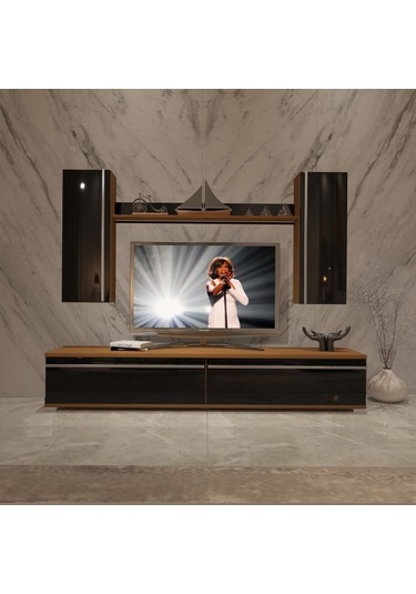Decoraktiv Eko 7 Mdf Std Tv Ünitesi Tv Sehpası Ceviz - Siyah