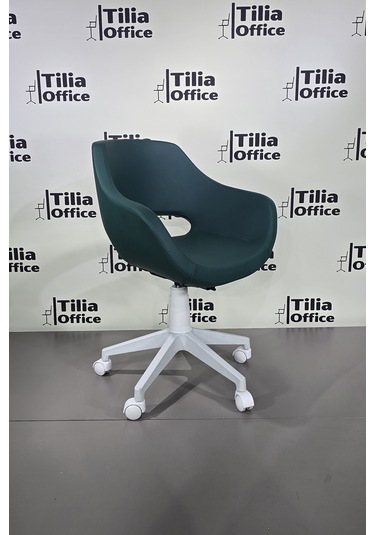 Monaco Çalışma Kesim Çocuk Koltuğu Beyaz Ayak Koyu Yeşil