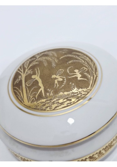 D'art Limoges Çocuk Desenli Porselen Kapaklı Kutu
