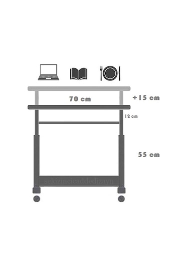 Yükseklik Ayarlı Ve Klavyelikli Çalışma Masası - Ceviz