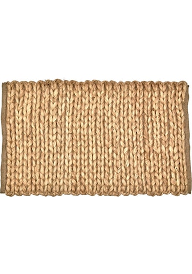 Akayev Nature Jüt Hasır Dikdörtgen Saçaklı Paspas 80x50 Cm Kahverengi