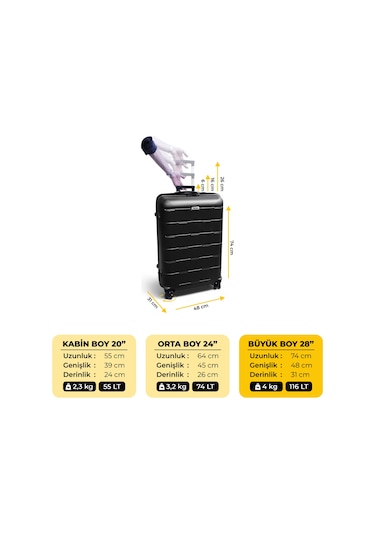 Biggdesign Moods Up Tsa Kilitli 28" Abs Gövdeli Valiz Büyük Boy-siyah