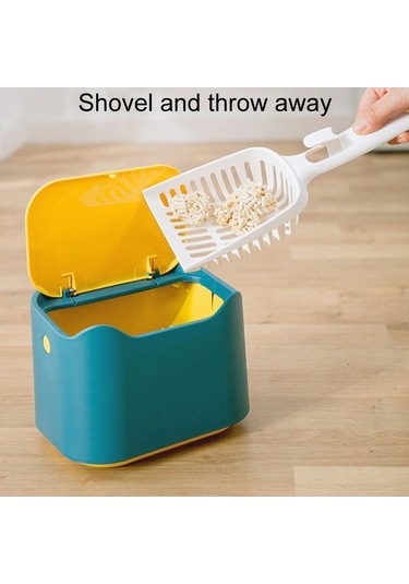 Tongxida 17,8x13x13,5cm Beyaz Pembe İtmeli Küçük Çöp Kovası Evcil Hayvan Kum Kabı Koku Önleyici Diğer