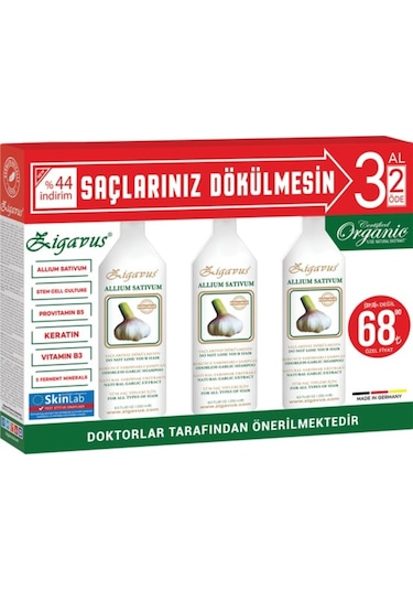 Zigavus Sarımsaklı Kofre Şampuan 3 x 250 ML