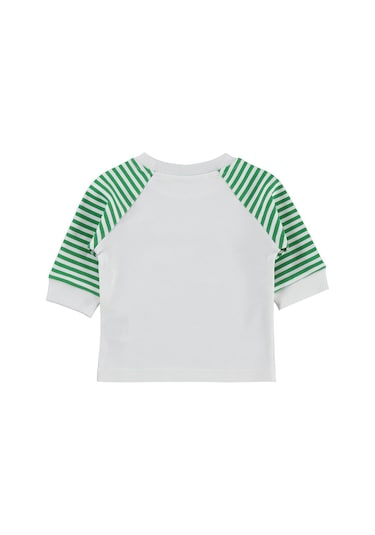 Nova Baby Karpuz Kokulu Renglan Kol 1-9 Ay Sweatshirt - Ekru