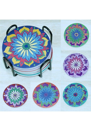 Dolıty Yaratıcı Emici 3d Mandala Bardak Erkek Kadın Komik Stil 5 Diğer