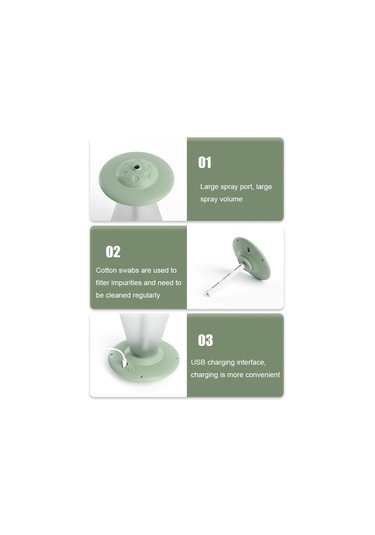 Fx-041 Usb Şarjlı Ufo Şekli Gece Lambası Nemlendirici Fildişi Beyazı