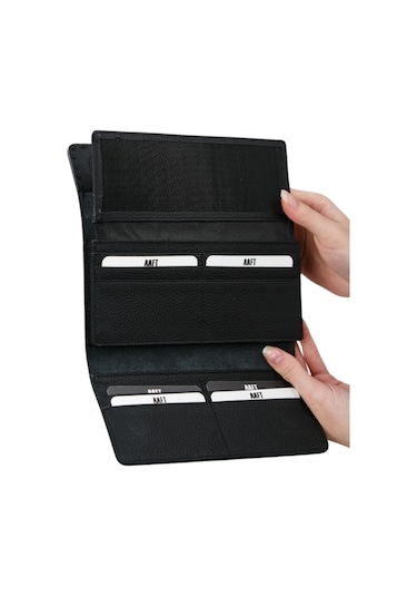 Mft Leather Hakiki Deri El Portföyü Cüzdan Hilton 8926 Flother Mat Siyah