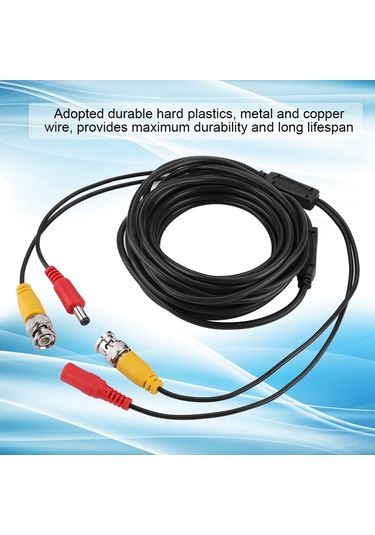 Xindoker Cctv Güvenlik Kamerası Bnc + Dc Güç Kablosu 20m - Dayanıklı, Hava Dayanıklı, Ev Ve Ticari Kullanım İçin Uyumlu, Profesyonel Kalite