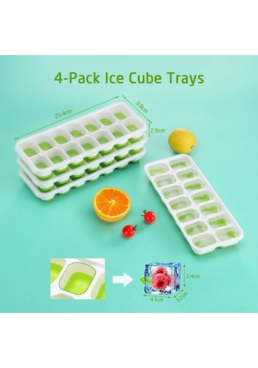 Besthome1 4'lü Silikon Buzluk Seti, Kapaklı, Hızlı Buz, Pp+tpe, Yaz İçin Çok Renkli Çok Renkli