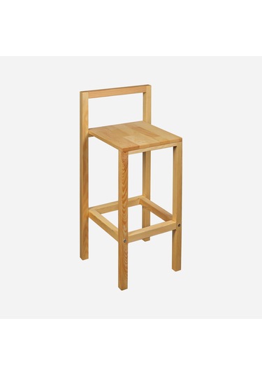 Diva Ahşap Bar Taburesi 68 cm Doğal Ahşap